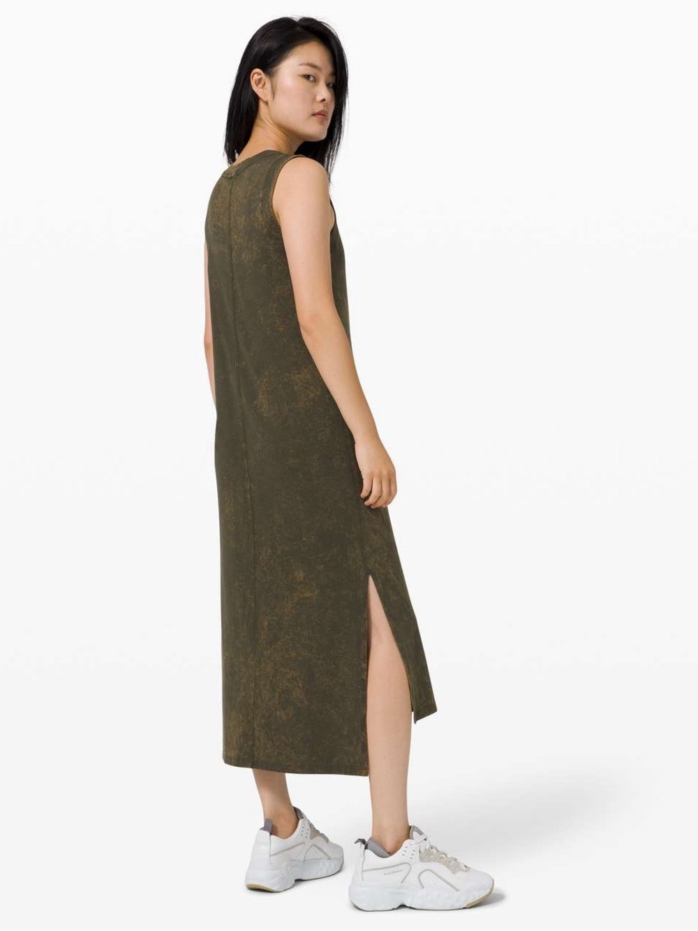 Lululemon All Yours Tank Maxi Dress Cloudy Wash Dark Olive - Picture 3 of 11